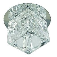 Светильник встраиваемый Италмак Ice 12 7 05 огран. стекло куб большой хром G4  картинка 